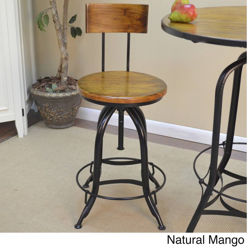 Adjustable Round Wood Back Ryder Stool