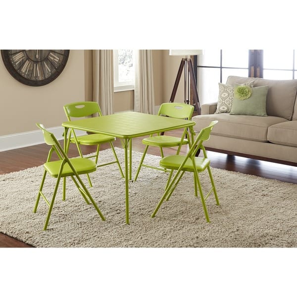 Shop The Curated Nomad Hillard 5 Piece Folding Table And Chairs Set Overstock 8979846