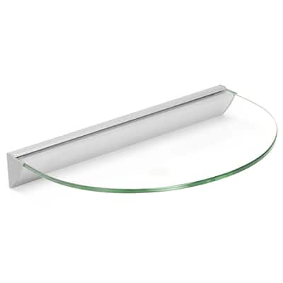 Essentials 12-inch Half Round Clear Glass Shelf Kit - 12