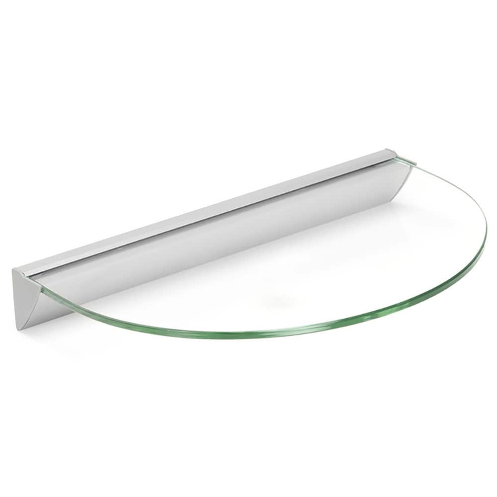 Essentials 12-inch Half Round Clear Glass Shelf Kit - 12
