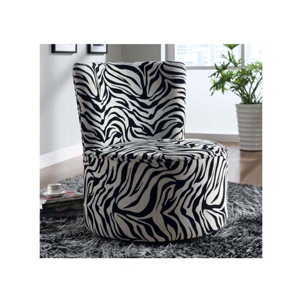 Shop Zebra Lifestyle Fabric Accent Chair with Swivel Base - Overstock ...