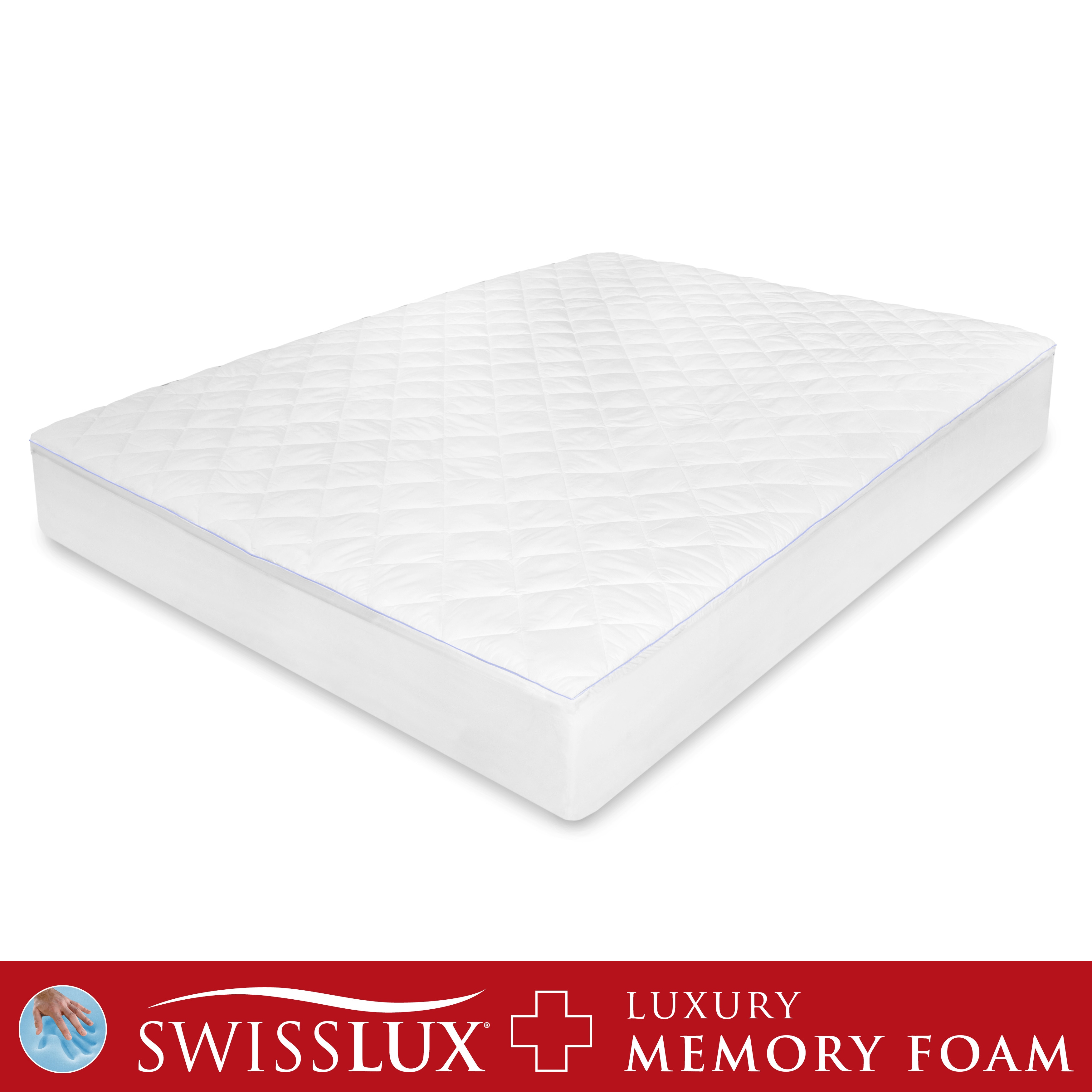 Swisslux Washable Euro Top Memory Foam Mattress Pad