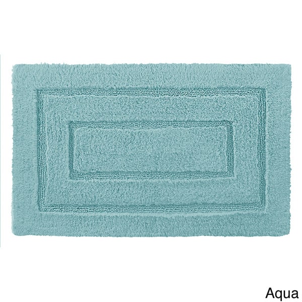 Better Trends Loopy Chenille 100% Cotton 24 inch Square Bath Rug - Blue
