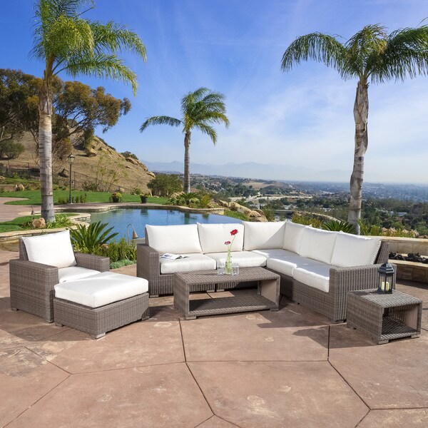 Kingsbay Outdoor 9-piece Wicker Sectional Sofa Set by Christopher Knight Home