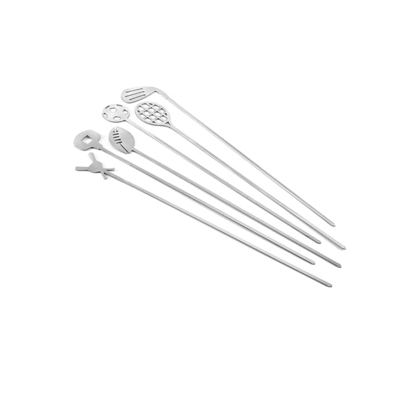 Outset Sports Themed Stainless Steel Skewers (Set of 6)  