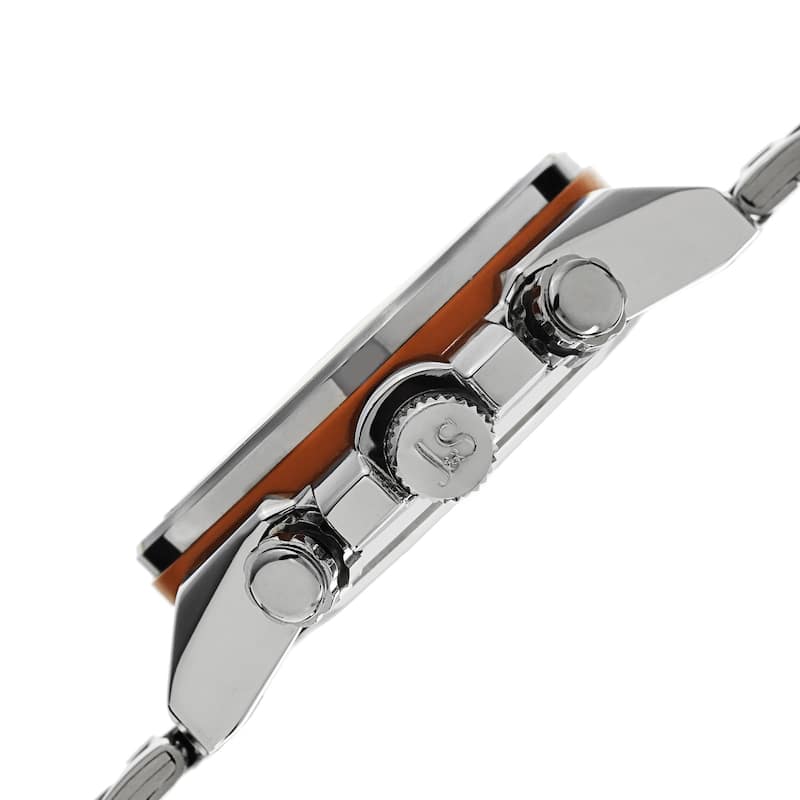 Joshua & Sons Men's Swiss Quartz Multifunction Stainless Steel Orange Bracelet Watch
