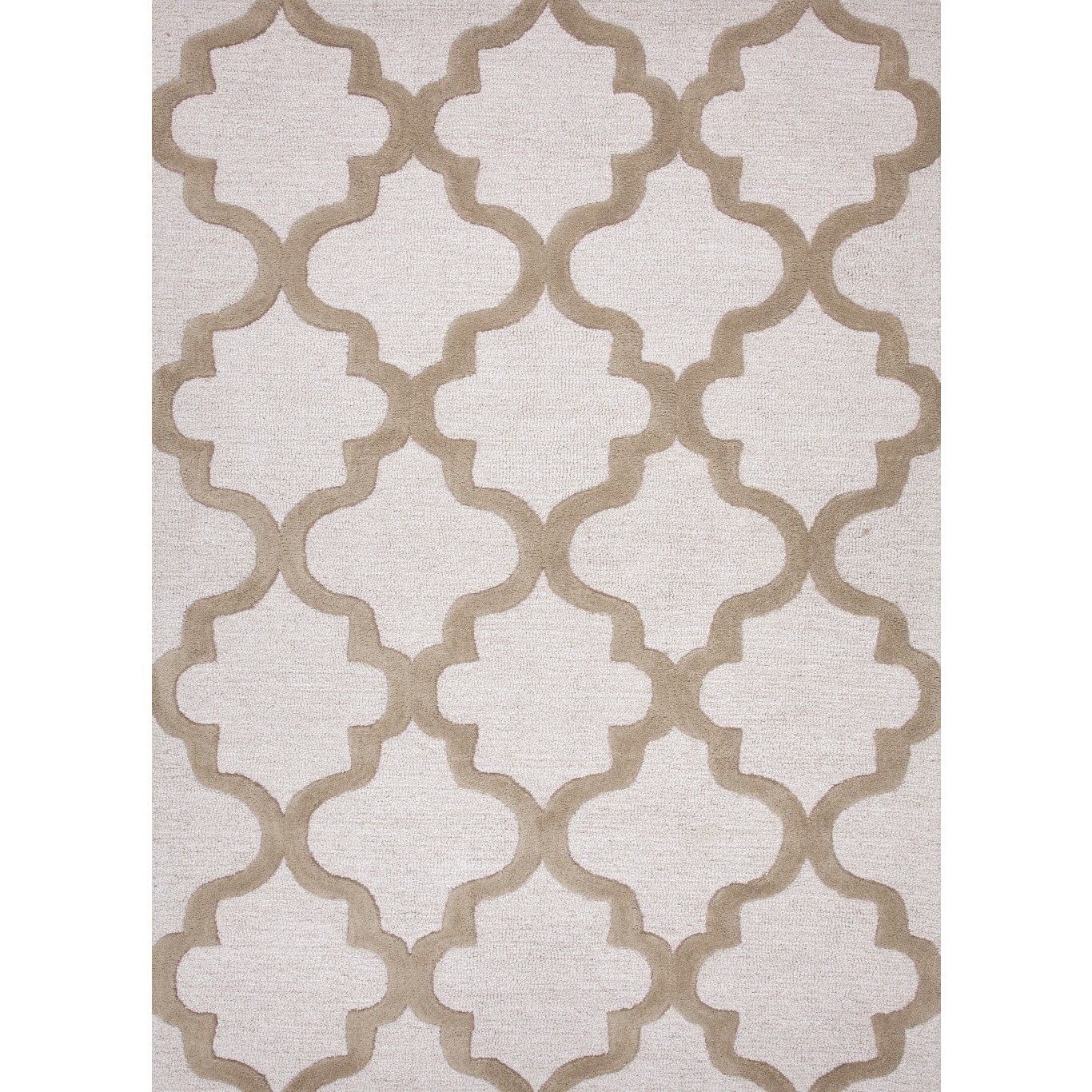 Hand tufted Ivory Geometric Pattern Wool Contemporary Rug (26 X 8)