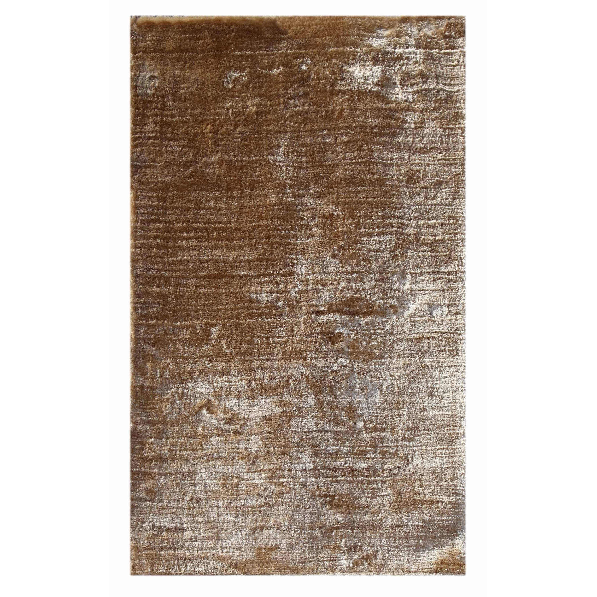 Handmade Ivory Abstract Pattern Polyester Rug (5 X 8)