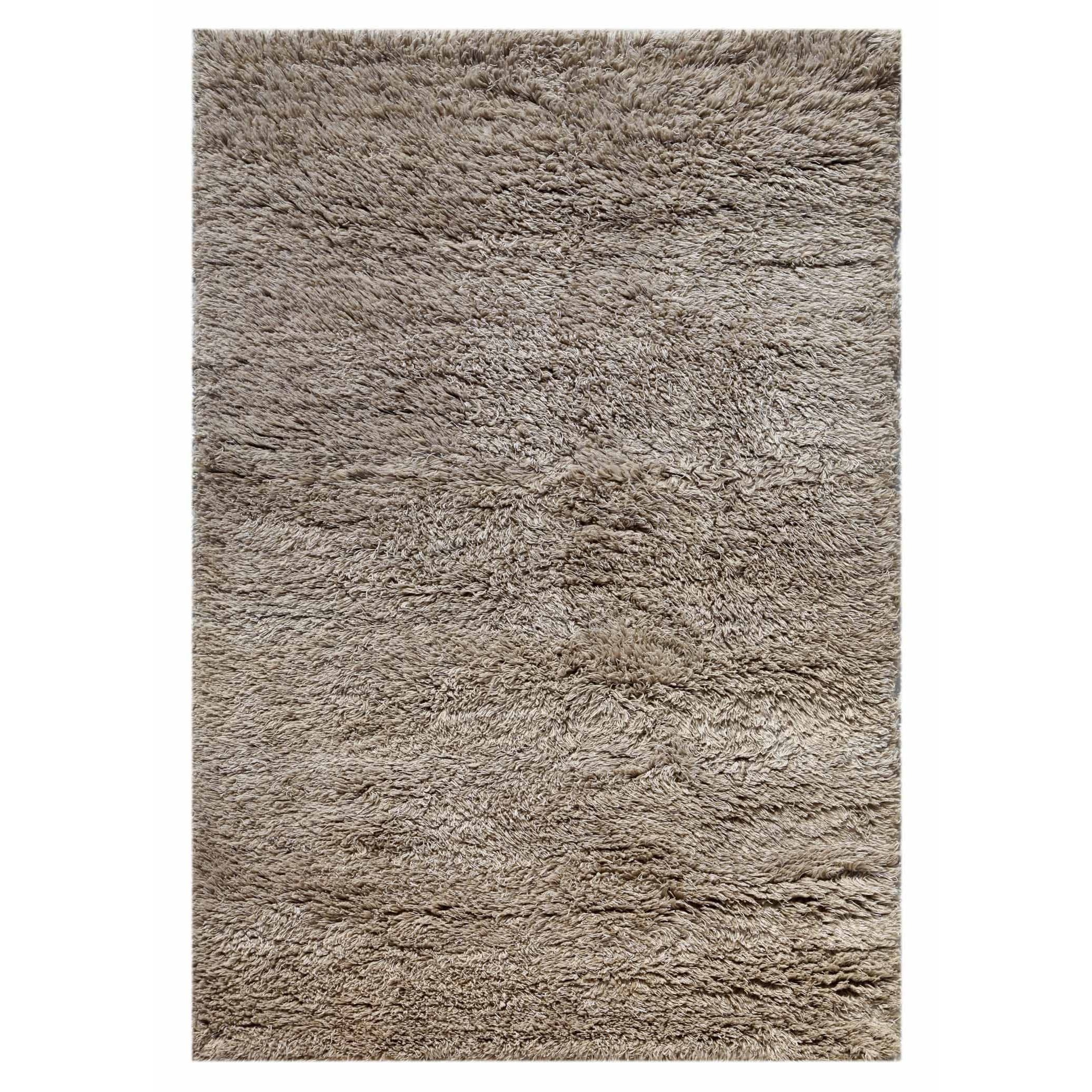 Handwoven Ivory/ White Shag Pattern Polyester Rug (48 X 66)