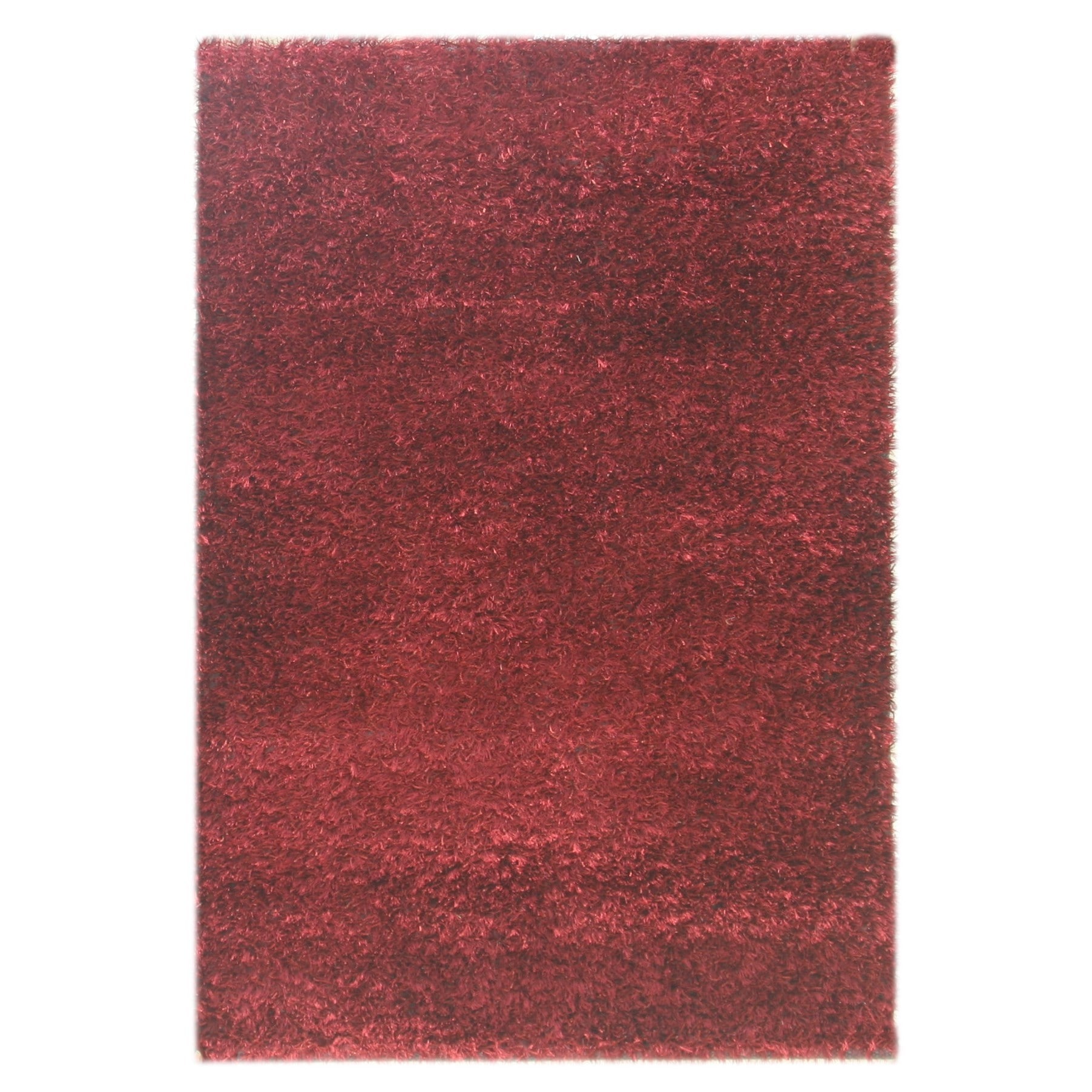 Handwoven Red/ Orange Shag Pattern Polyester Rug (4 X 6)