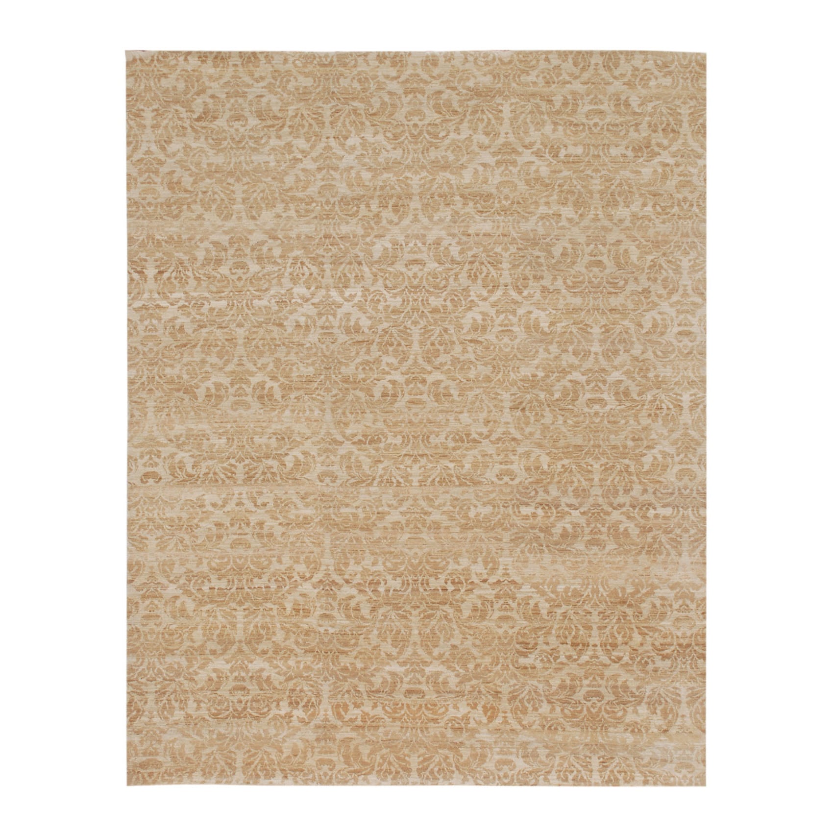 Hand knotted Ivory Oriental Pattern Wool Rug (6 X 9)
