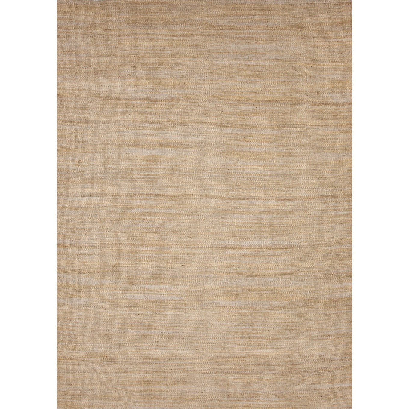 Flat weave Ivory Solid Pattern Wool Rug (5 X 8)