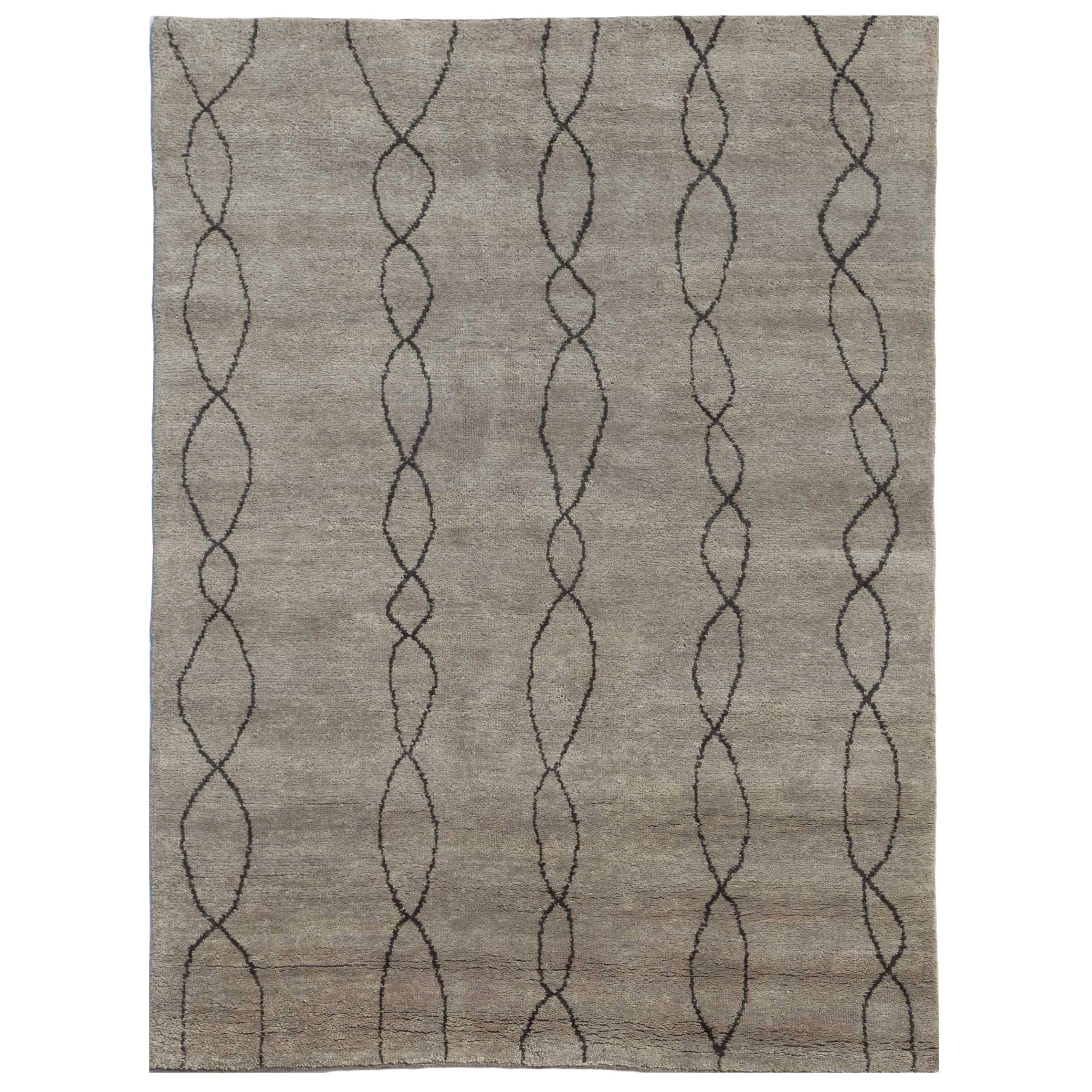 Hand knotted Grey/ Black Southwestern/tribal Pattern Wool Contemporary Rug (5 X 8)