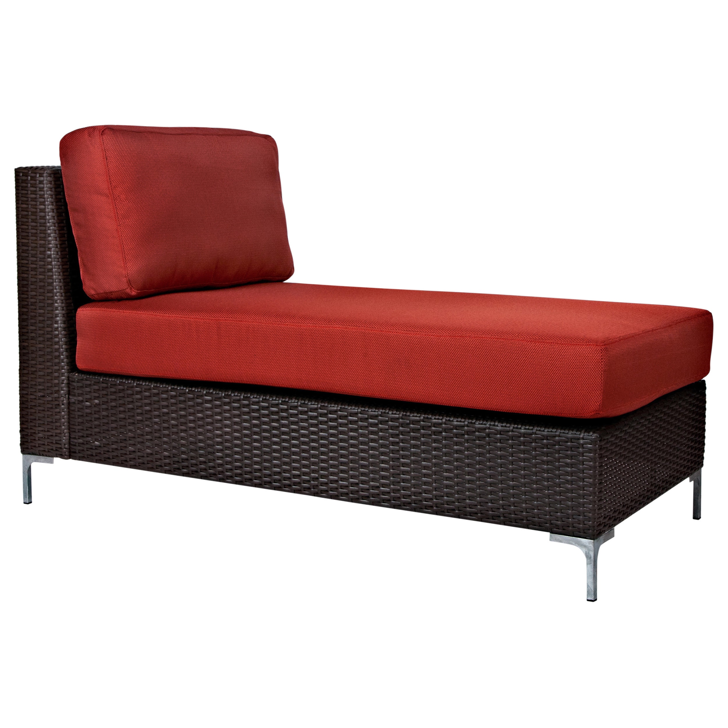 Angelohome Napa Springs Resin Wicker Tulip Red Armless Chaise Indoor/outdoor Resin Wicker