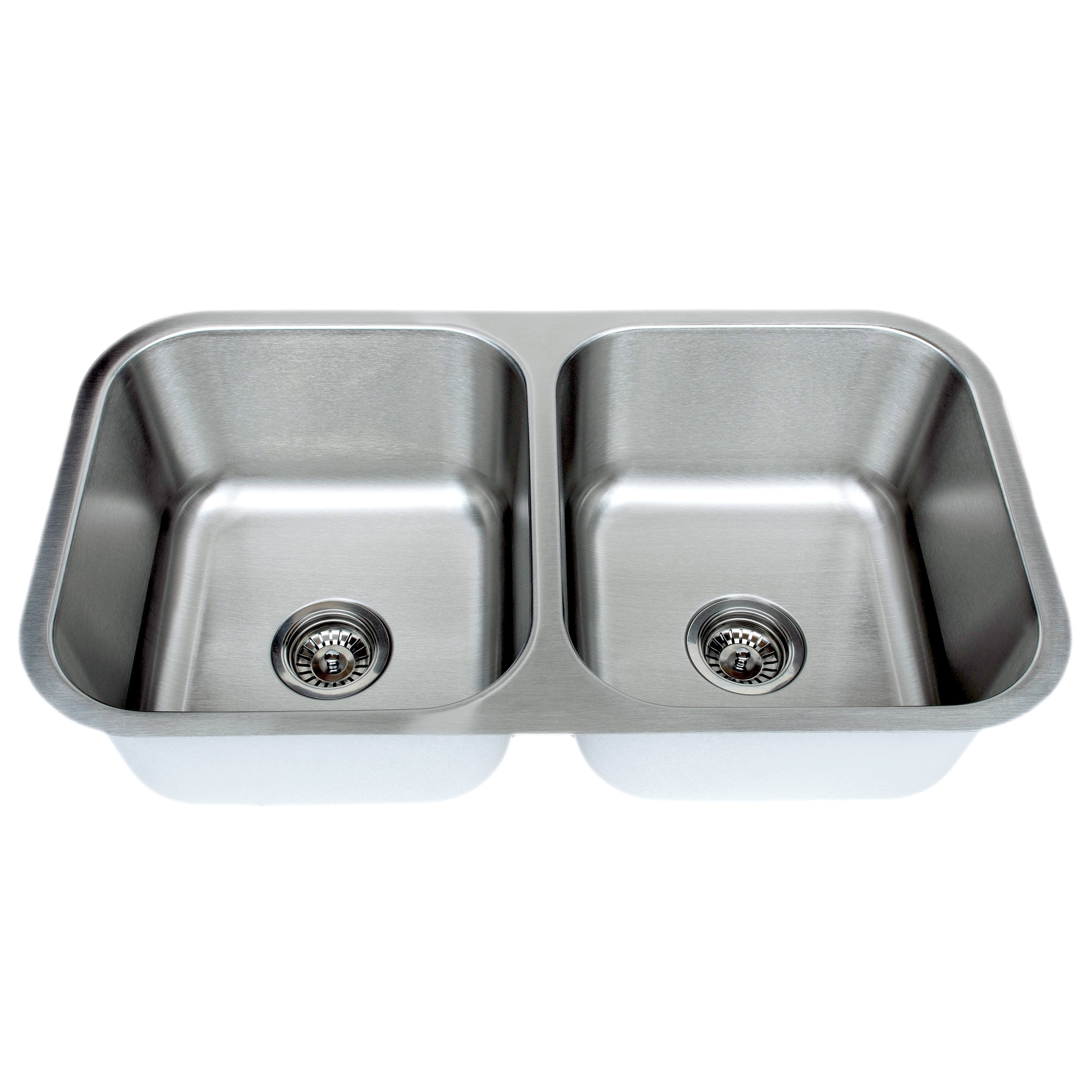 Wells 16 gauge 70/30 32 inch Double Bowl Undermount Stainless Steel Kitchen Sink