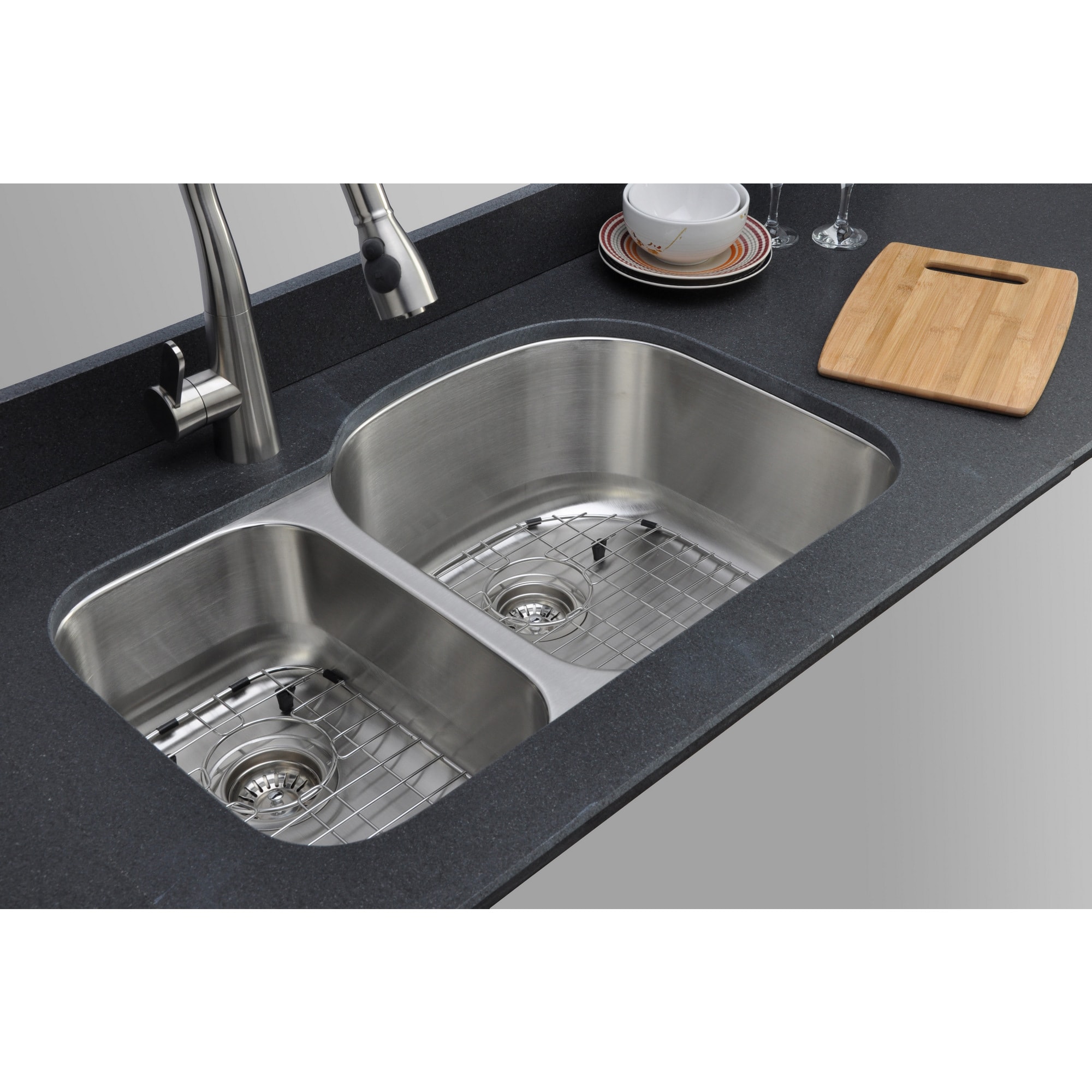 Wells 18 gauge 30/70 Double Bowl Undermount Stainless Steel Kitchen Sink