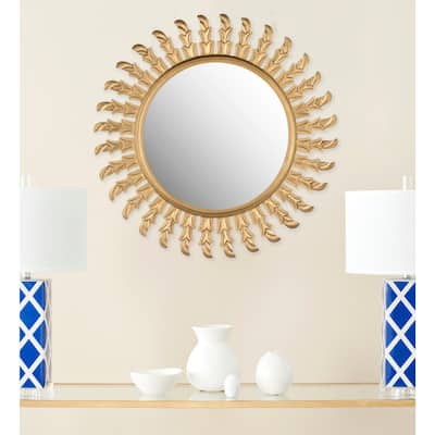 SAFAVIEH Handmade Inca Gold Sunburst 32-inch Decorative Mirror - 32" x 32" x 0.8"