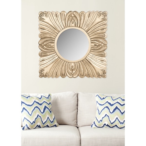 Safavieh Handmade Art Acanthus Gold 28-inch Square Decorative Mirror - 28" x 28" x 0.8"
