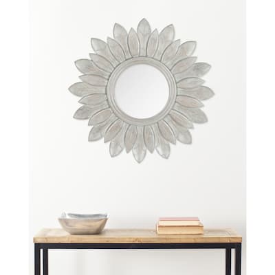 SAFAVIEH King Grey Sunburst 30-inch Decorative Mirror - 30" x 30" x 0.8"