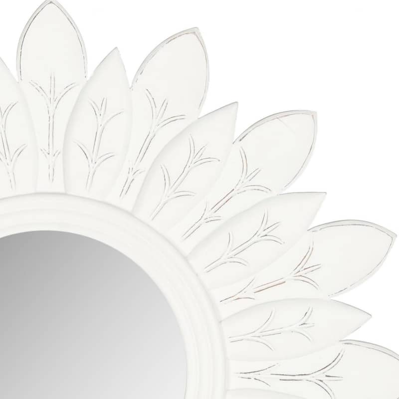 SAFAVIEH King White Sunburst 30-inch Decorative Mirror - 30" x 30" x 0.8"