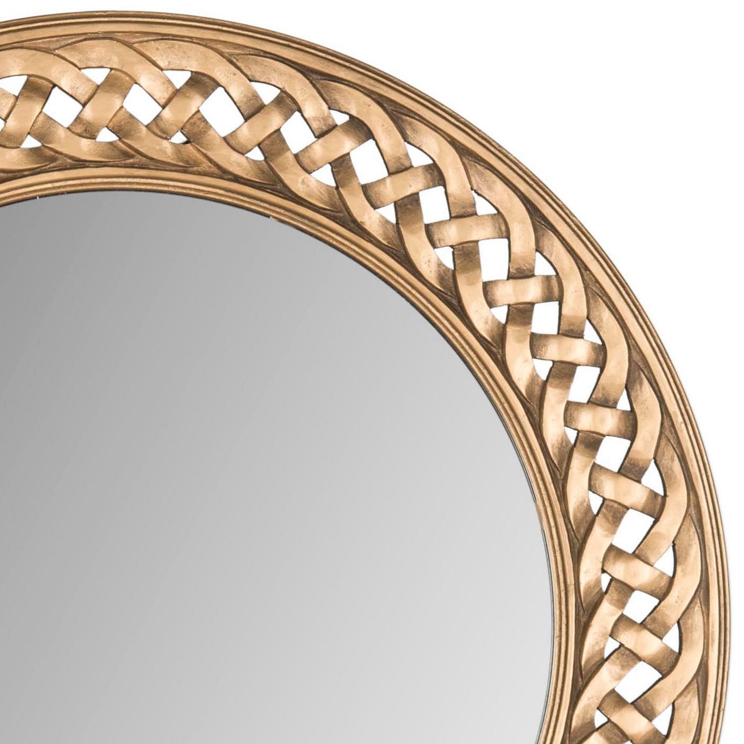 SAFAVIEH Braided Chain Gold 24-inch Round Decorative Mirror 24