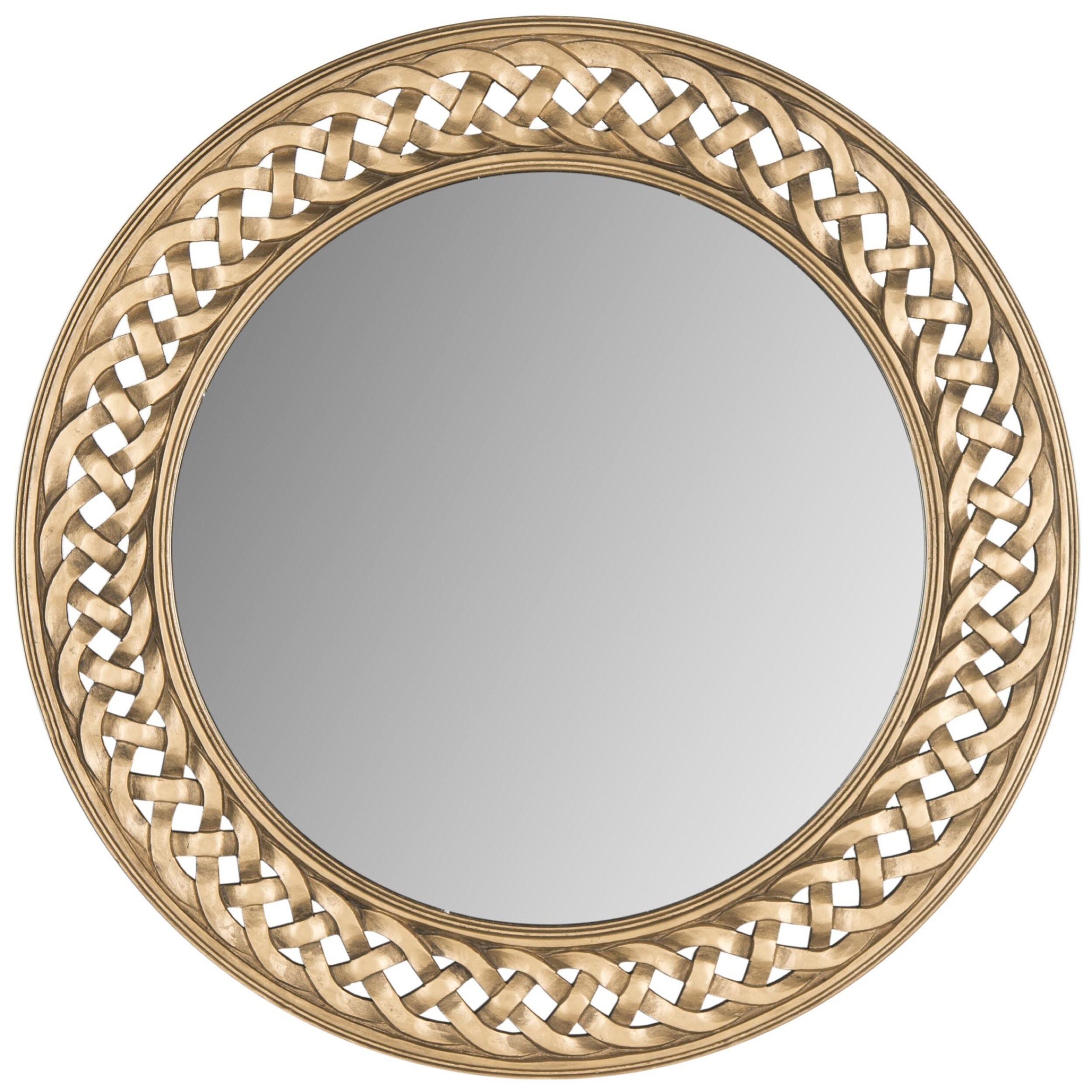 SAFAVIEH Braided Chain Gold 24-inch Round Decorative Mirror 24