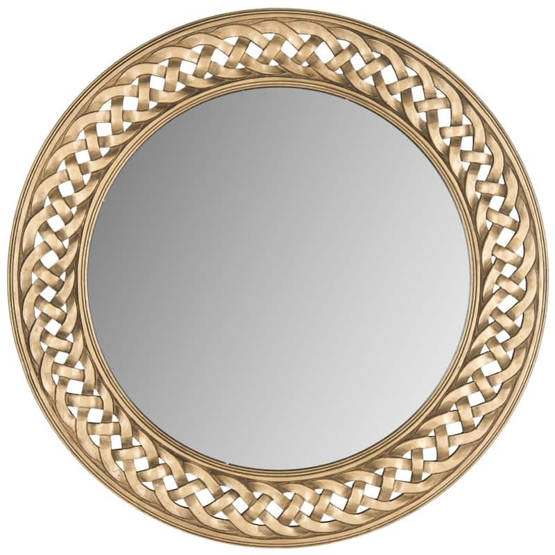 SAFAVIEH Braided Chain Gold 24-inch Round Decorative Mirror - 24" x 24" x 0.8"