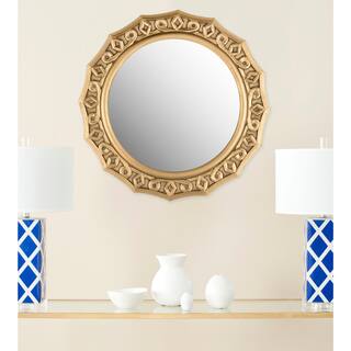 SAFAVIEH Gossamer Lace Gold 25-inch Round Decorative Mirror - 25" x 25" x 0.8"