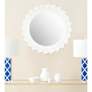 SAFAVIEH By The Sea Burst White 29-inch Round Decorative Mirror - 29" x 29" x 0.8"