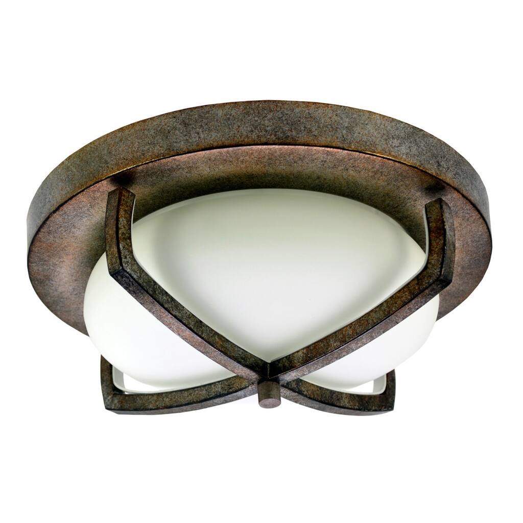 HomeSelects 6162 X Light 2-light Bronze Flush Mount Ceiling Light