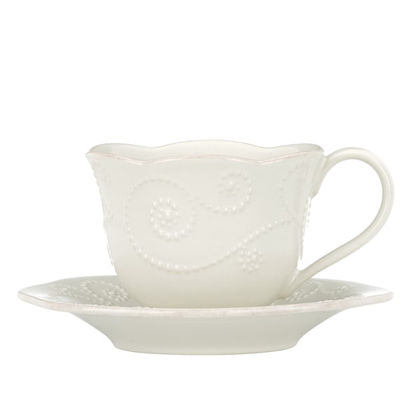 Lenox French Perle White Cup and Saucer Set