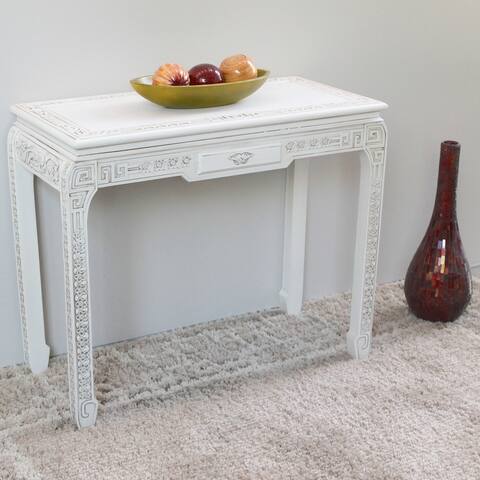 International Caravan Windsor Carved White Console Table