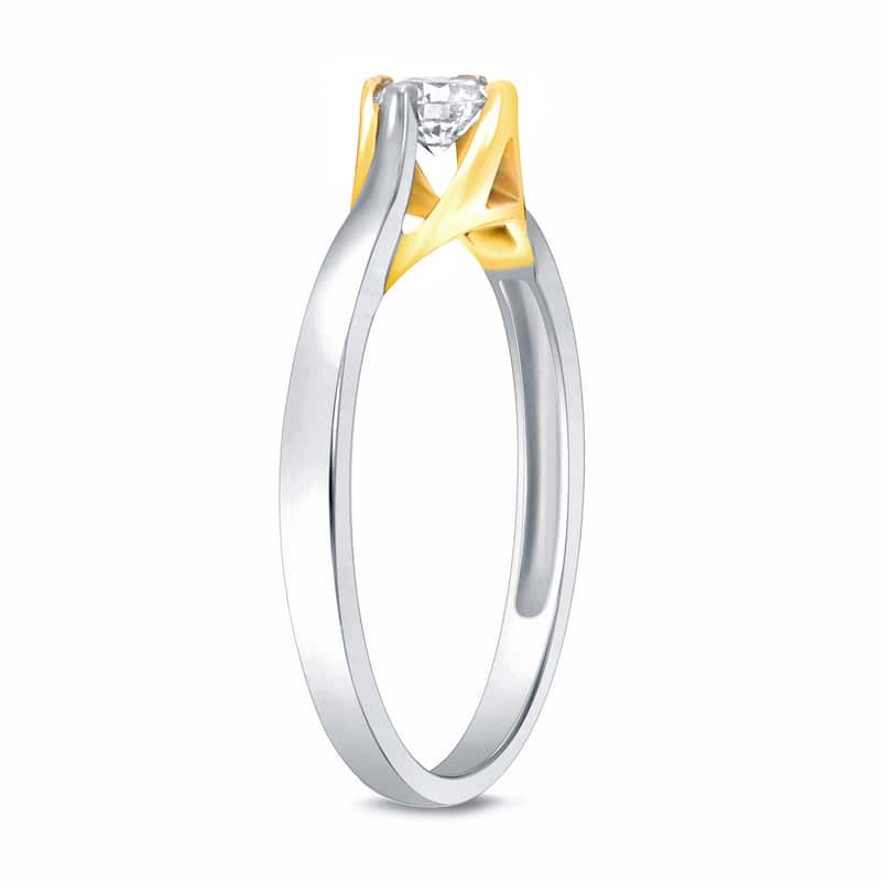 Auriya 14k Two-tone Gold 1/4ct TDW Diamond Ring (H-I, SI1-SI2)