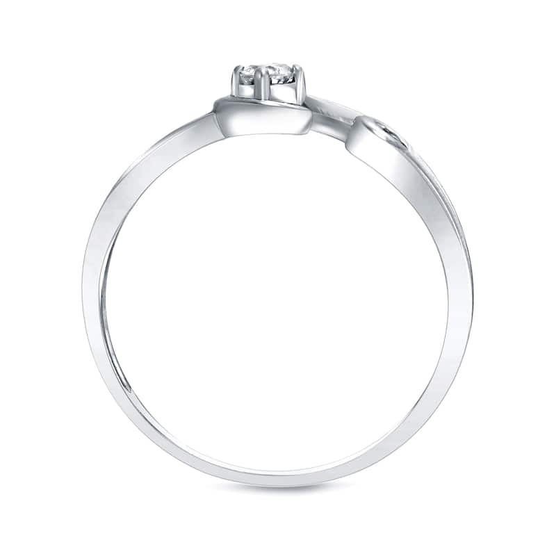 Auriya Modern and Unique 1/10ct TDW Diamond Promise Ring 14k White Gold