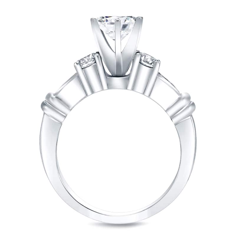 Auriya 14k Gold 2 1/3ctw 3-stone Diamond Engagement Ring Set