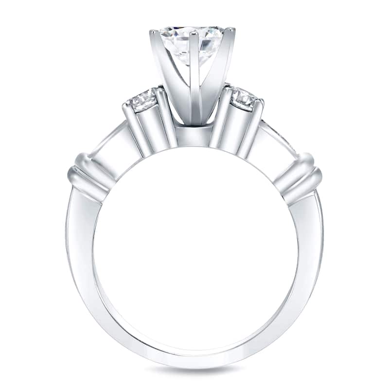 Auriya 14k Gold 2 1/3ctw 3-stone Diamond Engagement Ring Set