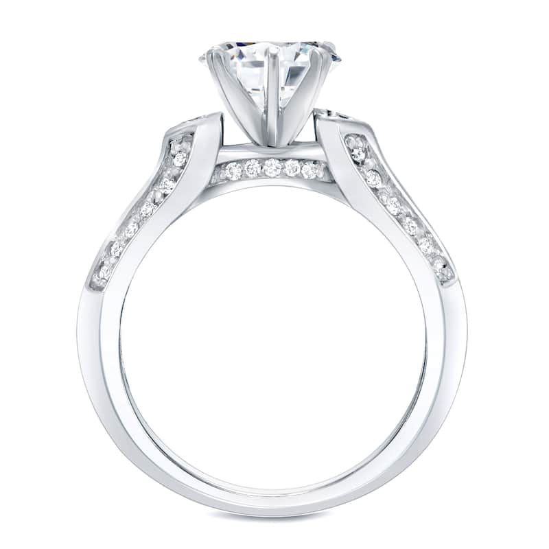 Auriya 14k Gold 1ct TDW Certified Round Diamond Engagement Ring