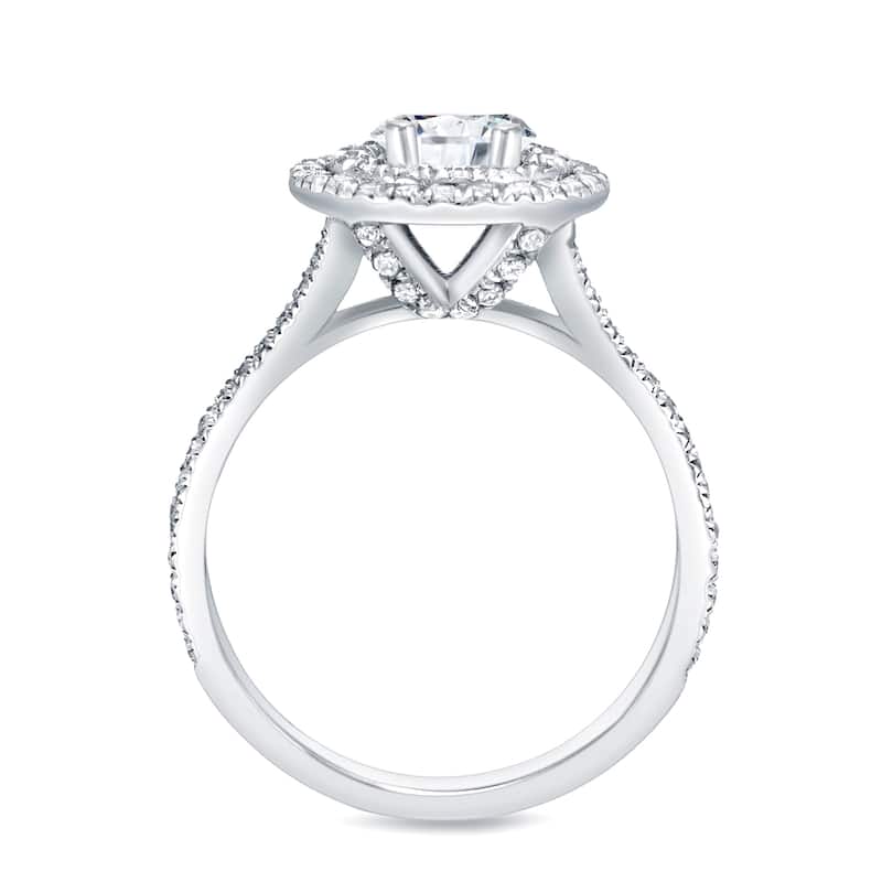 Auriya 14k Gold 1 1/4ct TDW Double Halo Diamond Engagement Ring (H-I, SI1-SI2)