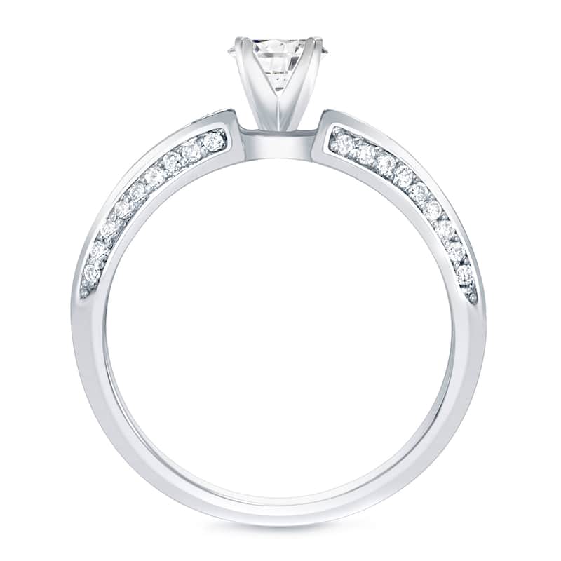 Auriya 14k Gold 14k White Gold 1ctw Modern Round Diamond Engagement Ring Set