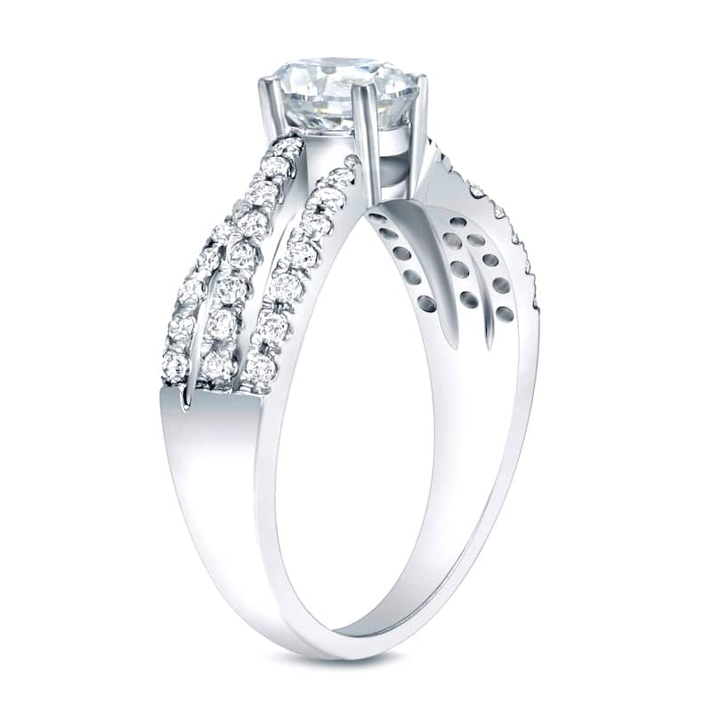 Auriya 14k Gold 3/4ctw Round Diamond Engagement Ring (H-I, SI1-SI2)
