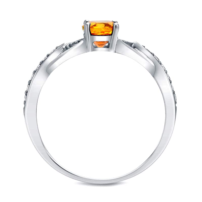 Auriya 14k White Gold Citrine and Diamond Fashion Ring (H-I, SI1-SI2)