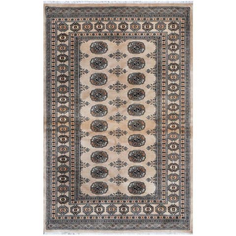 HERAT ORIENTAL Handmade One-of-a-Kind Bokhara Wool Rug - 4'2 x 6'