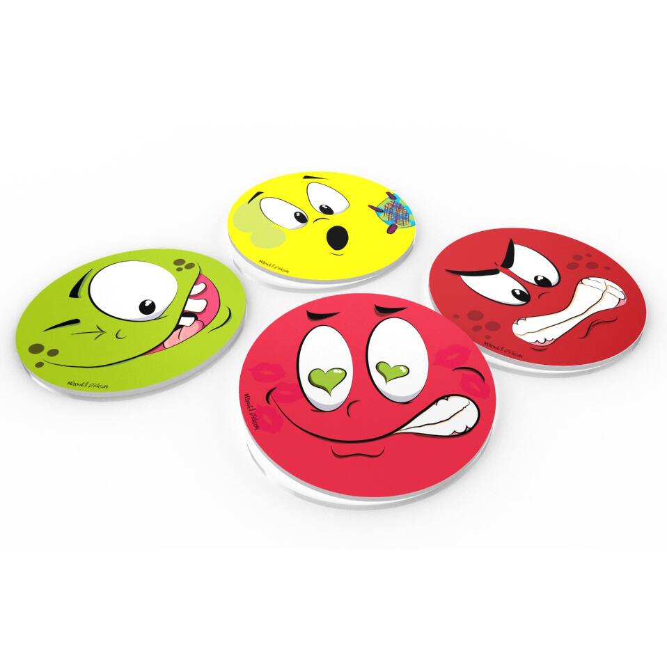 Maxwell Dickson 'Faces' Glass Coaster Set