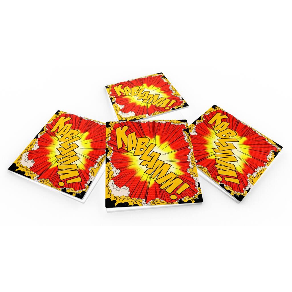 Maxwell Dickson 'Kablamm' Glass Coaster Set