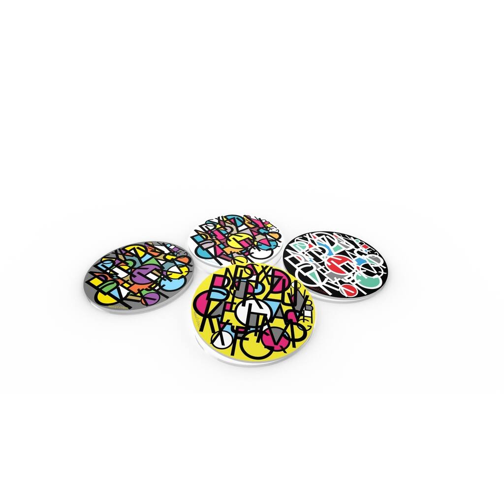 Maxwell Dickson 'Letter Stacks' Glass Coaster Set