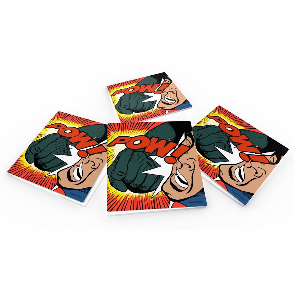 Pow Crystal Clear Glass Coaster (Set of 4 or 6)