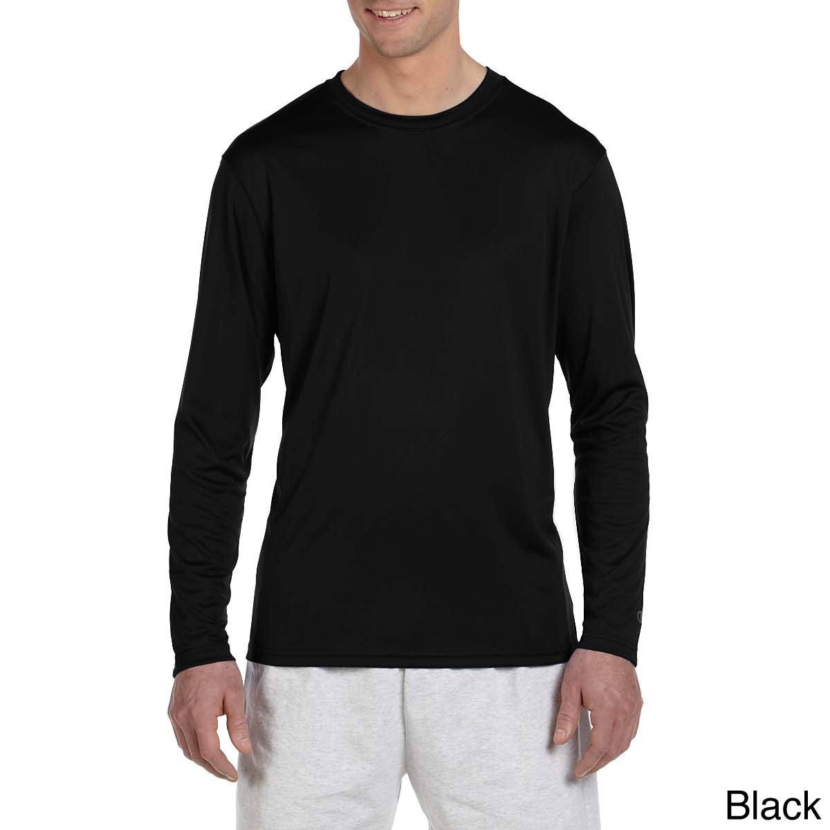 Champion Champion Mens Double Dry Performance Long Sleeve T shirt Black Size 3XL