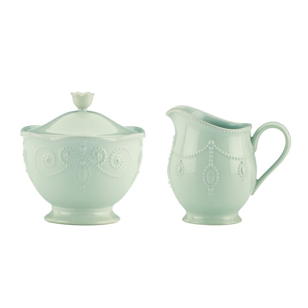 Lenox Ice Blue French Perle Sugar and Creamer Set