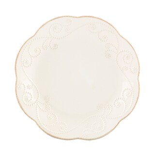 Piatto Quadrato Accent Lenox French Perle | Bianco Con Bordo Perlinato, Ideale Per Antipasti O Dessert