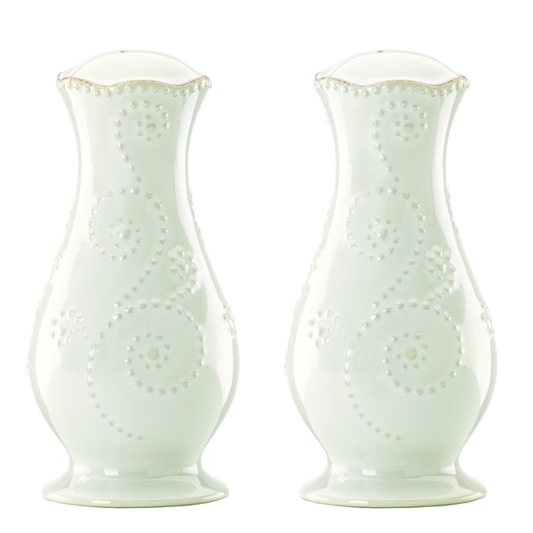 Lenox 'French Perle' Tall White Salt and Pepper Shakers